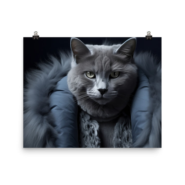 Russian Blue Photo paper poster - PosterfyAI.com