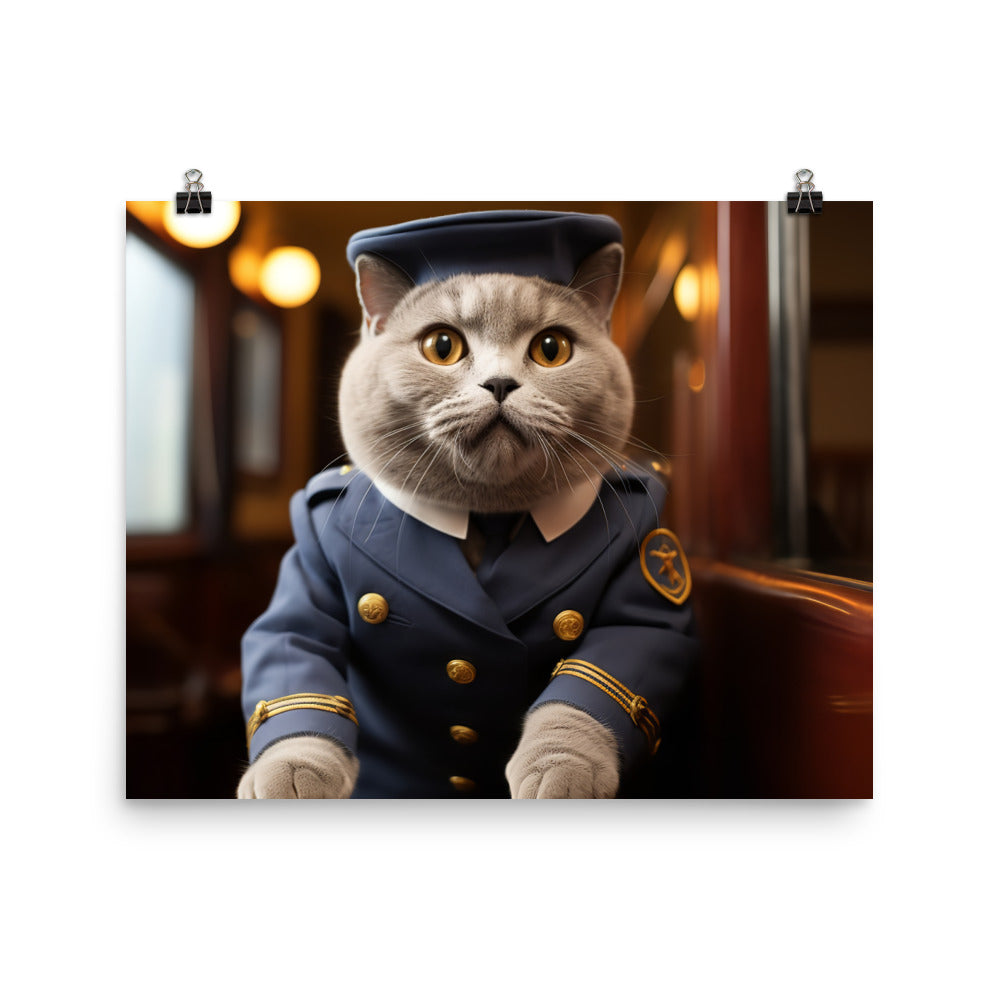 British Shorthair Transit Operator Photo paper poster - PosterfyAI.com