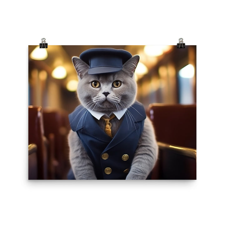 British Shorthair Transit Operator Photo paper poster - PosterfyAI.com