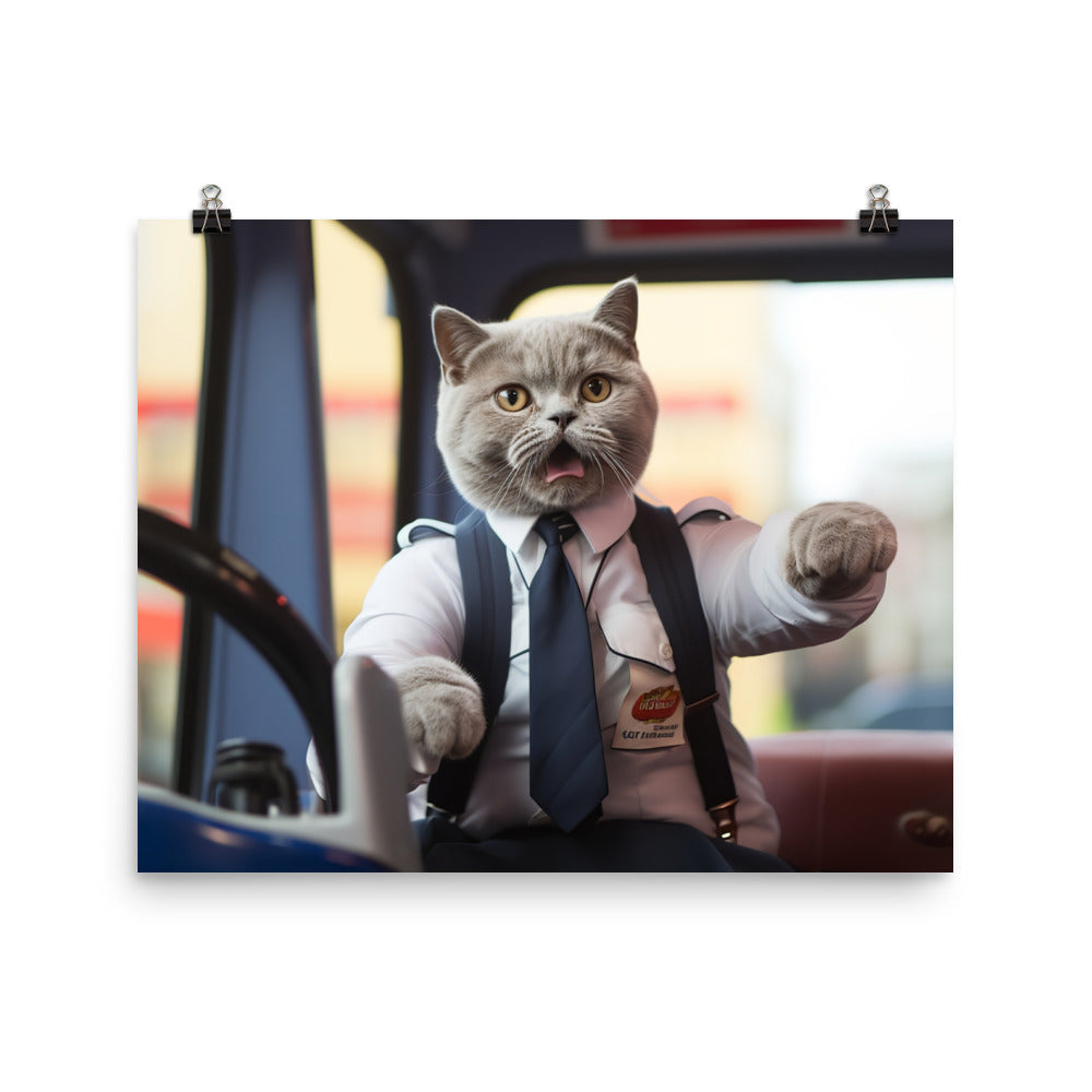 British Shorthair Transit Operator Photo paper poster - PosterfyAI.com