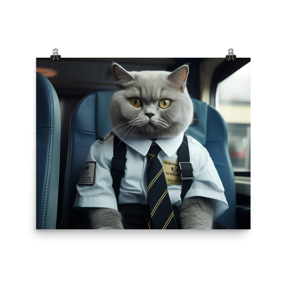 British Shorthair Transit Operator Photo paper poster - PosterfyAI.com