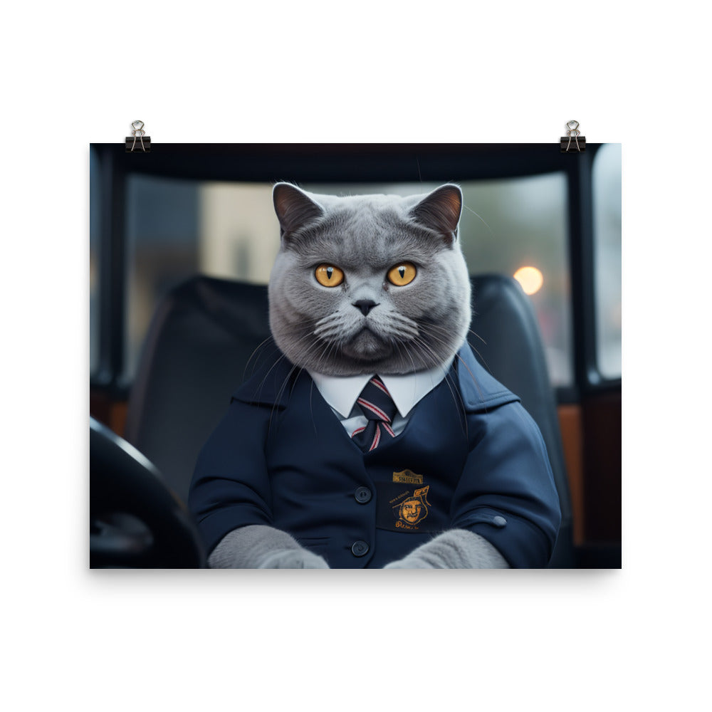 British Shorthair Transit Operator Photo paper poster - PosterfyAI.com