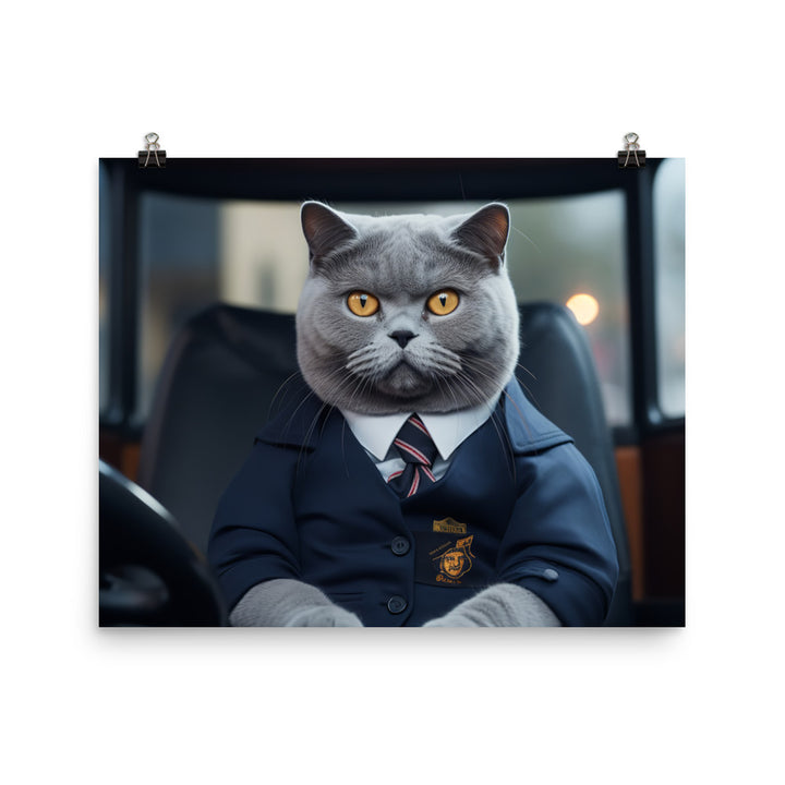 British Shorthair Transit Operator Photo paper poster - PosterfyAI.com