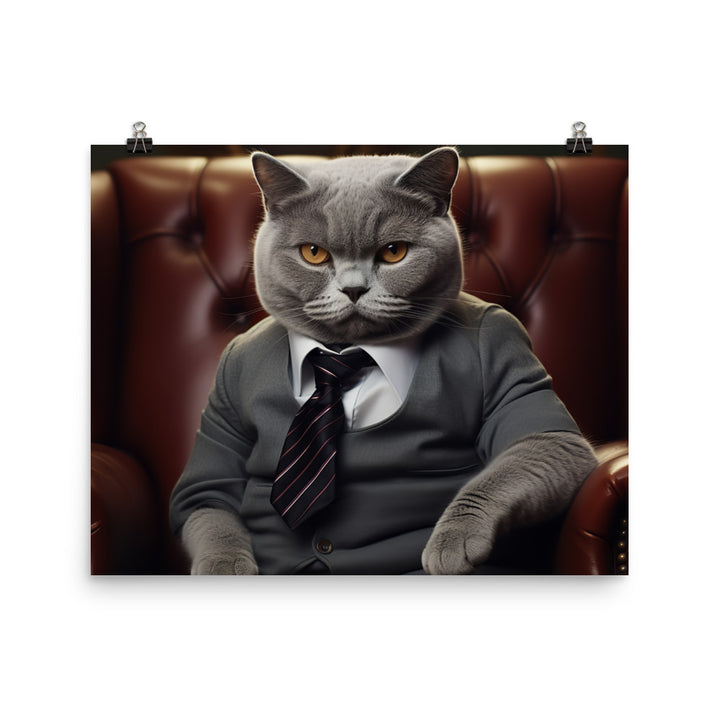 British Shorthair Sales Consultant Photo paper poster - PosterfyAI.com