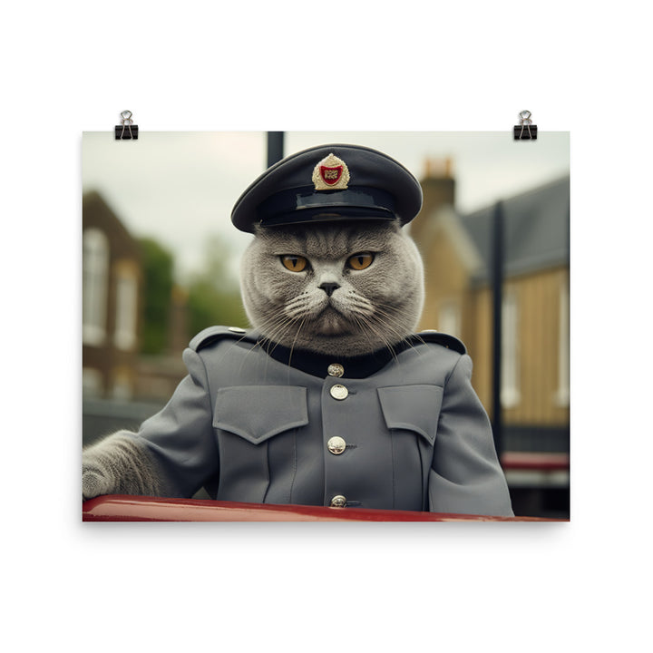 British Shorthair Prison Officer Photo paper poster - PosterfyAI.com