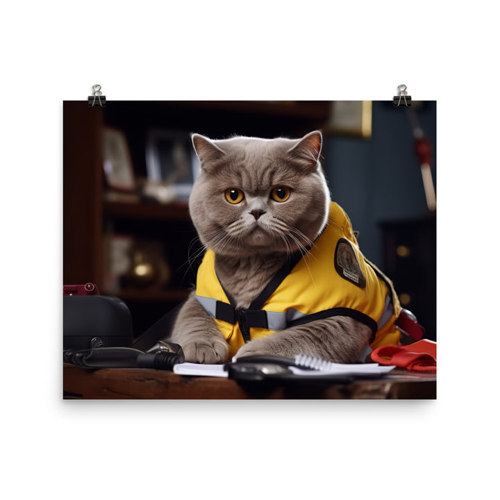 British Shorthair Paramedic Photo paper poster - PosterfyAI.com