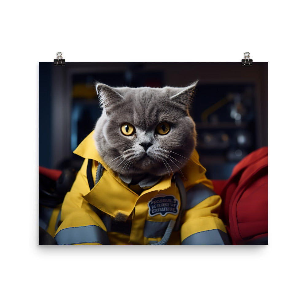 British Shorthair Paramedic Photo paper poster - PosterfyAI.com