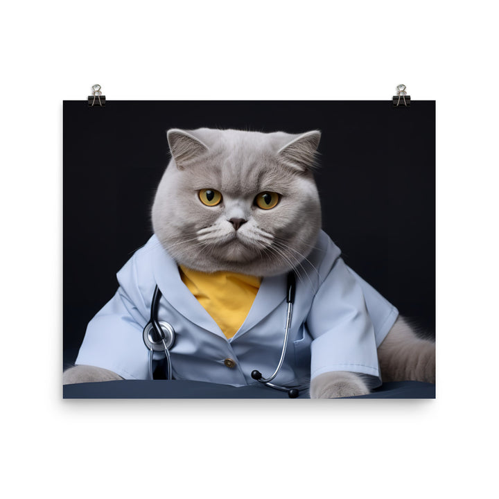 British Shorthair Nurse Photo paper poster - PosterfyAI.com