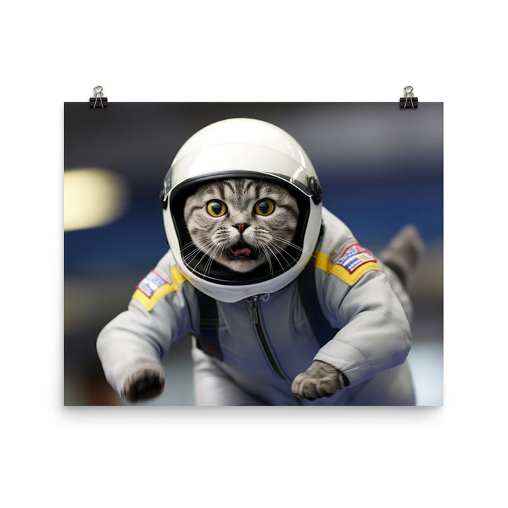 British Shorthair Motorsport Athlete Photo paper poster - PosterfyAI.com