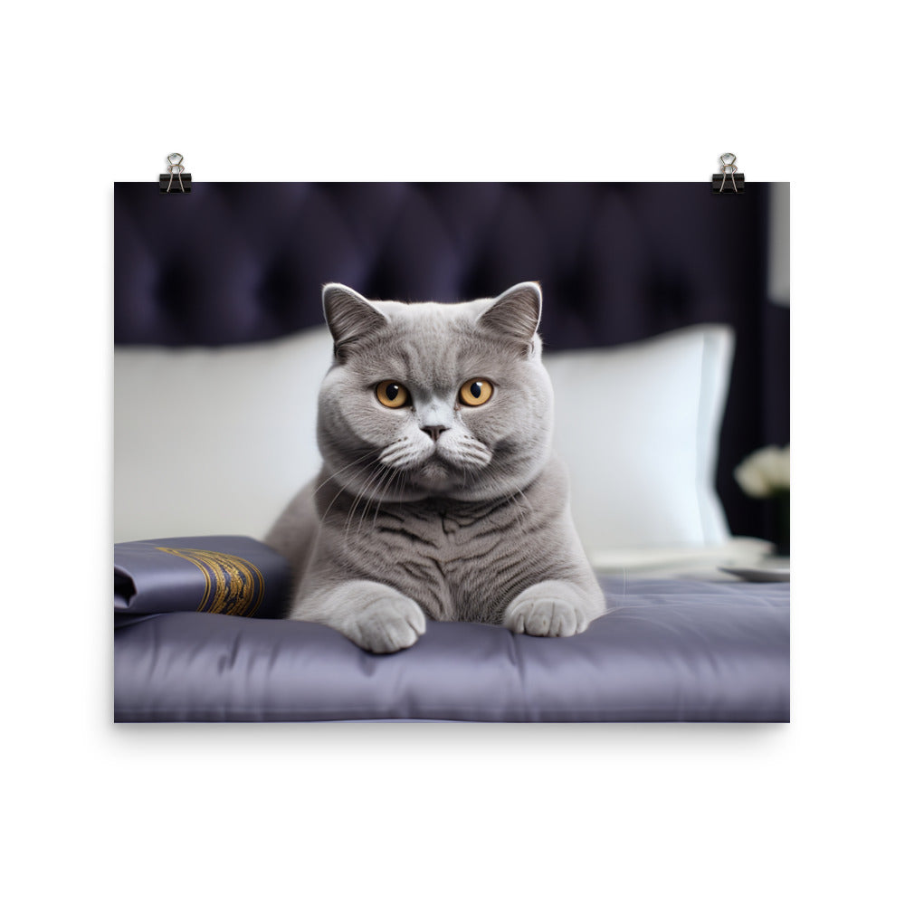 British Shorthair Hotel Staff Photo paper poster - PosterfyAI.com