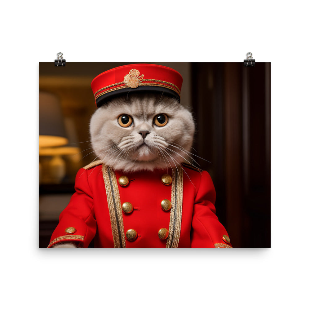 British Shorthair Hotel Staff Photo paper poster - PosterfyAI.com