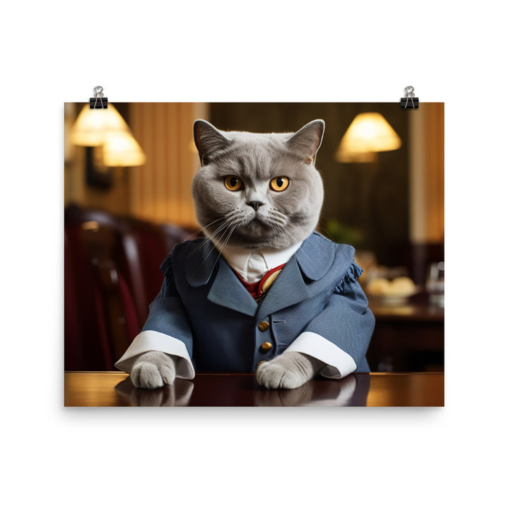 British Shorthair Hotel Staff Photo paper poster - PosterfyAI.com