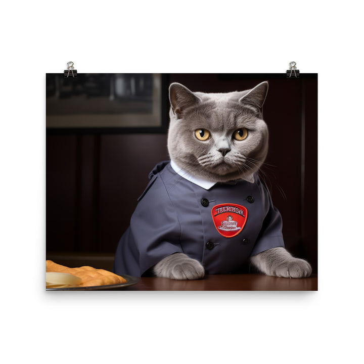 British Shorthair Fast Food Crew Photo paper poster - PosterfyAI.com