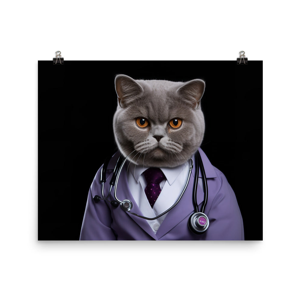 British Shorthair Doctor Photo paper poster - PosterfyAI.com