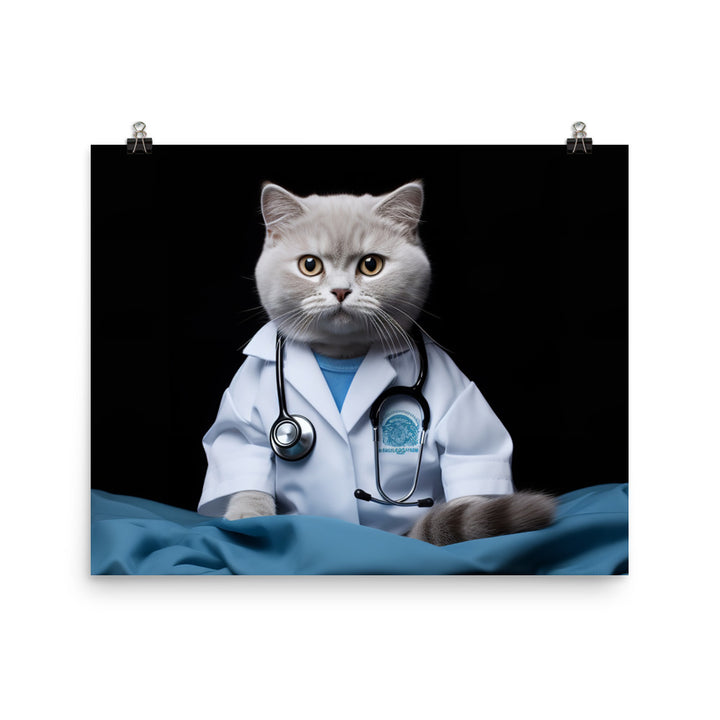 British Shorthair Doctor Photo paper poster - PosterfyAI.com