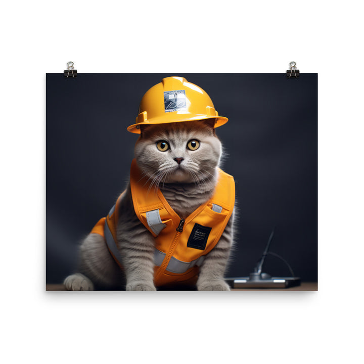 British Shorthair Contractor Photo paper poster - PosterfyAI.com