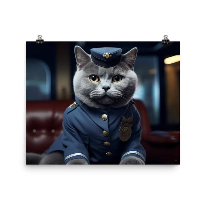 British Shorthair Cabin Crew Photo paper poster - PosterfyAI.com