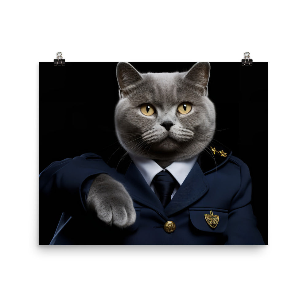 British Shorthair Cabin Crew Photo paper poster - PosterfyAI.com