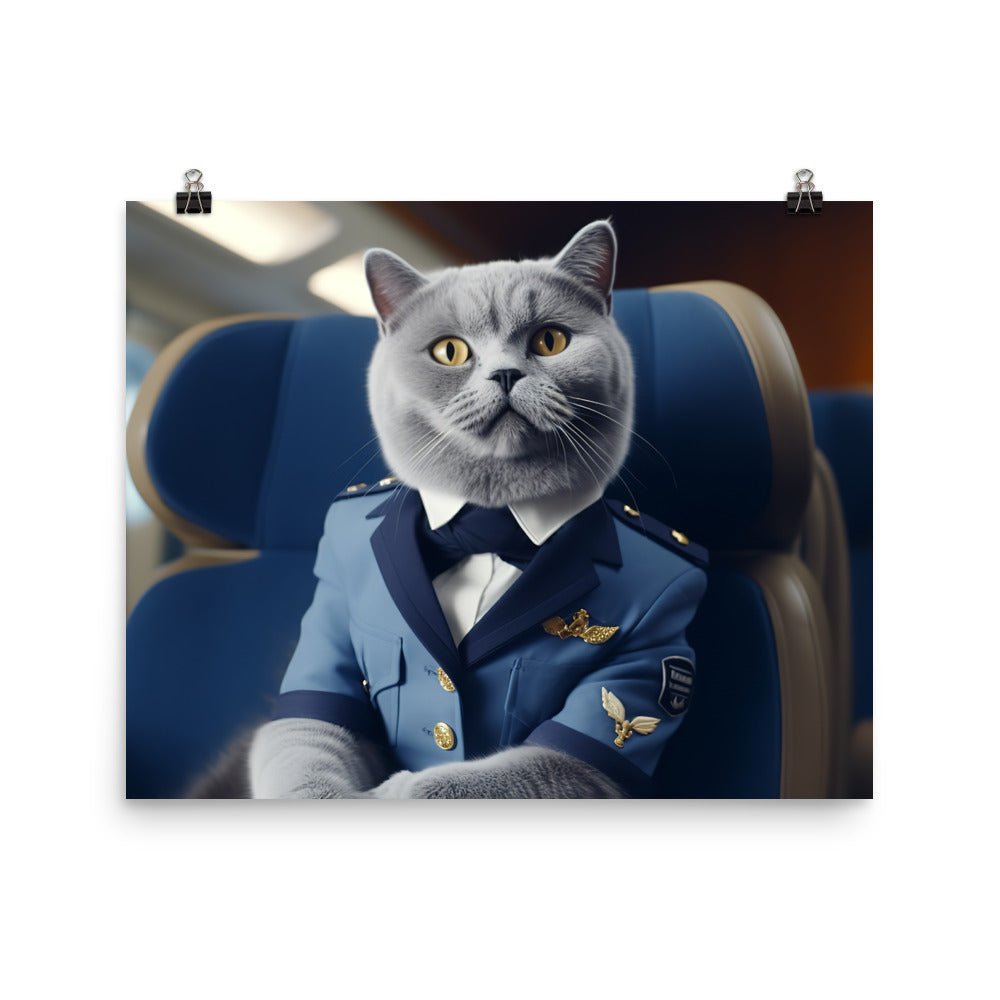 British Shorthair Cabin Crew Photo paper poster - PosterfyAI.com