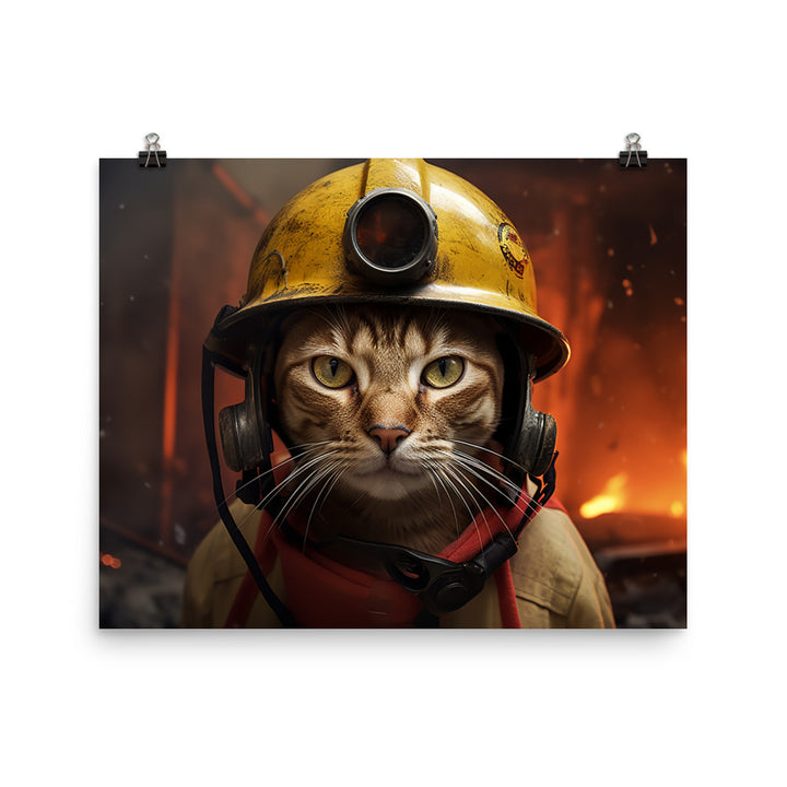 Abyssinian Firefighter Photo paper poster - PosterfyAI.com