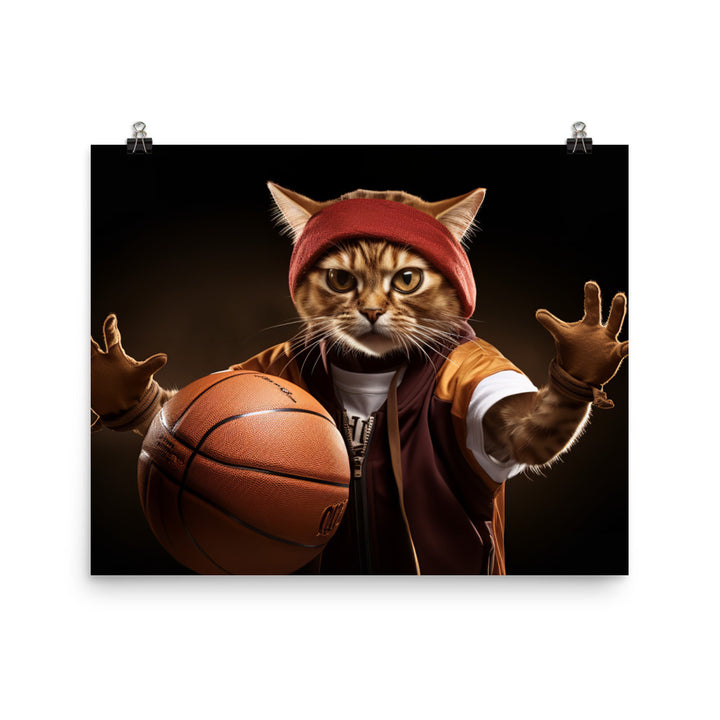 Abyssinian Basketball Player Photo paper poster - PosterfyAI.com