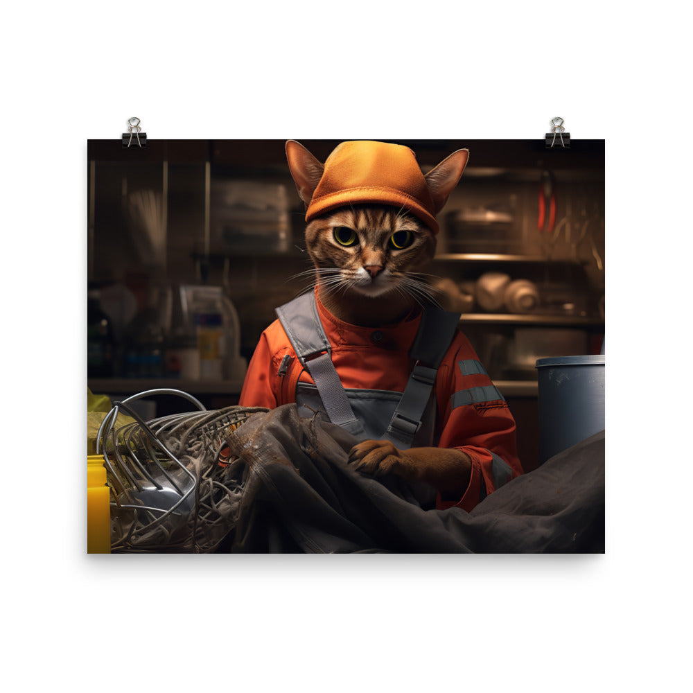 Abyssinian Janitor Photo paper poster - PosterfyAI.com