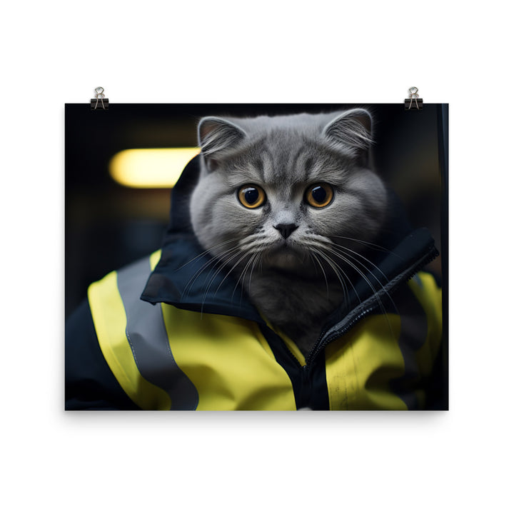 Scottish Fold Transit Operator Photo paper poster - PosterfyAI.com