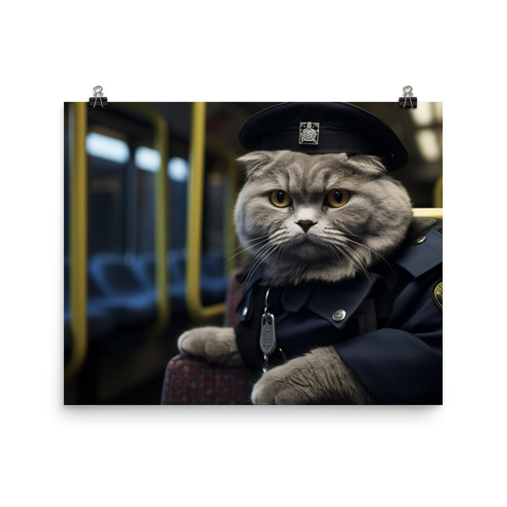 Scottish Fold Transit Operator Photo paper poster - PosterfyAI.com