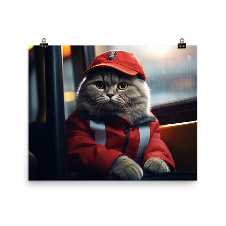 Scottish Fold Transit Operator Photo paper poster - PosterfyAI.com