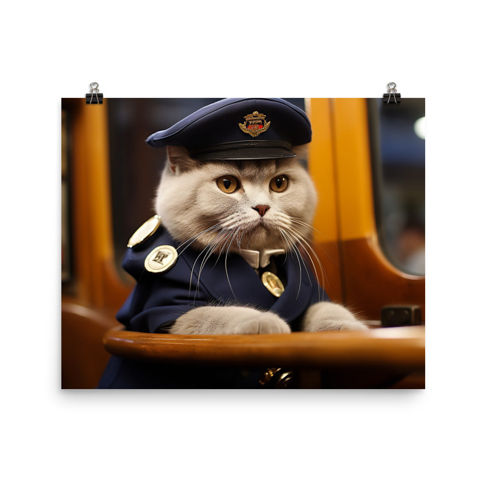 Scottish Fold Transit Operator Photo paper poster - PosterfyAI.com