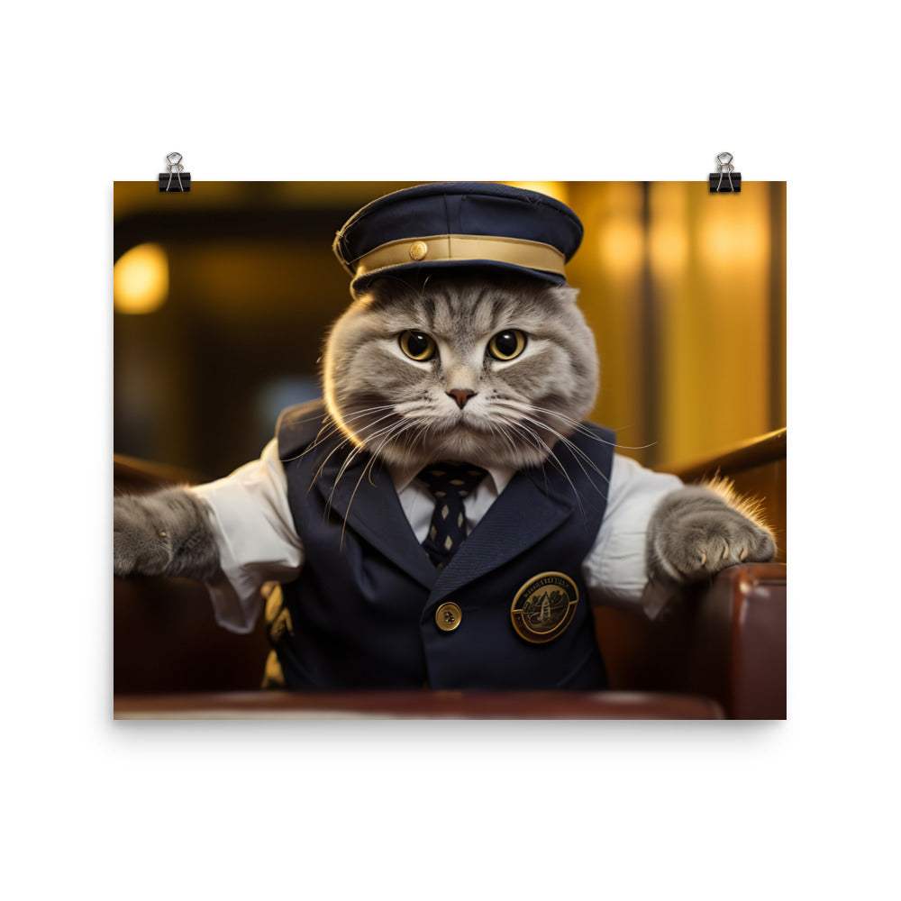 Scottish Fold Transit Operator Photo paper poster - PosterfyAI.com