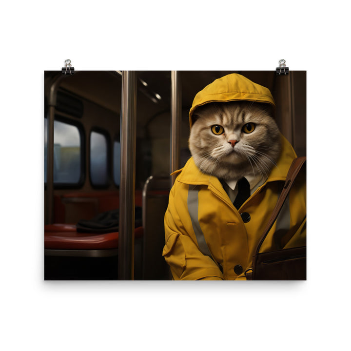 Scottish Fold Transit Operator Photo paper poster - PosterfyAI.com