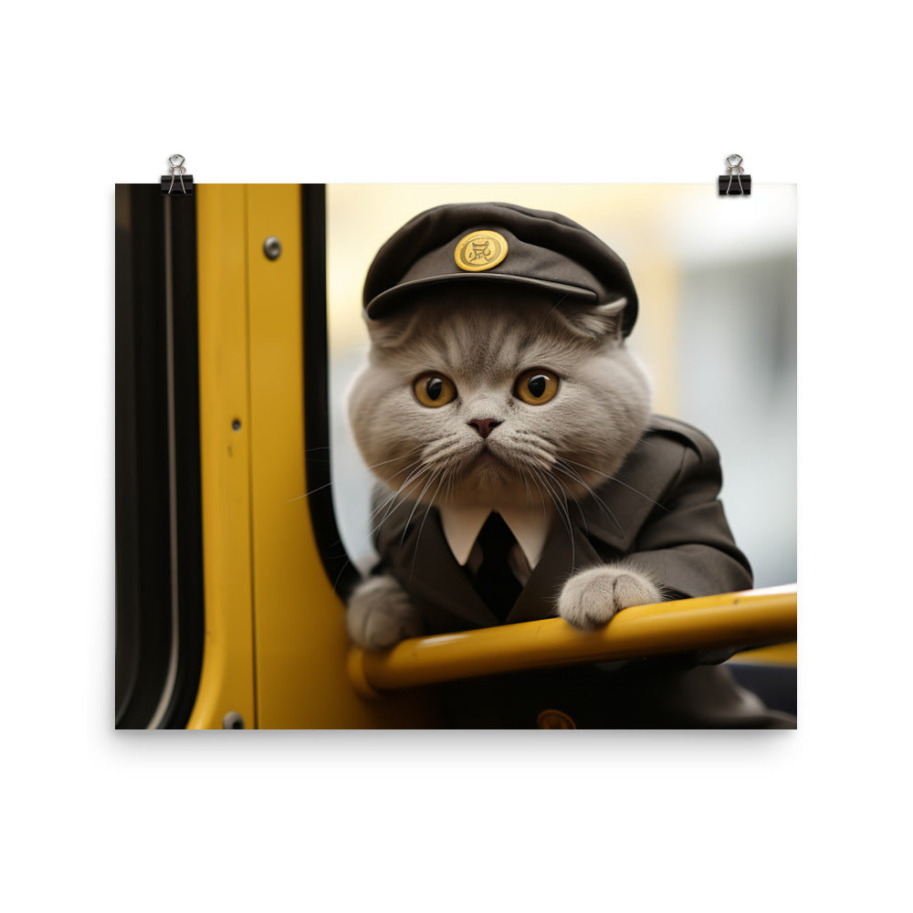 Scottish Fold Transit Operator Photo paper poster - PosterfyAI.com