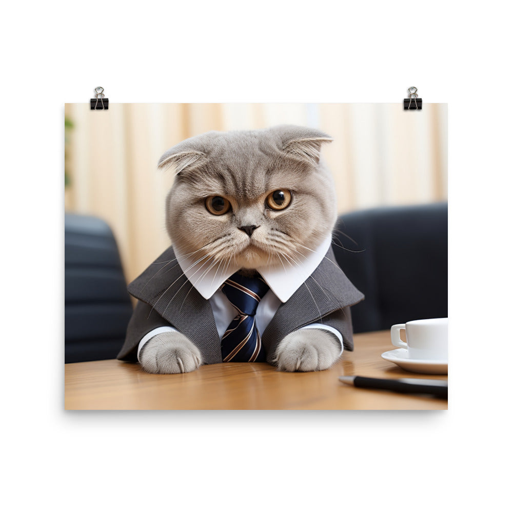 Scottish Fold Sales Consultant Photo paper poster - PosterfyAI.com