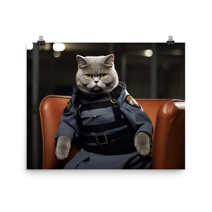 Scottish Fold Prison Officer Photo paper poster - PosterfyAI.com