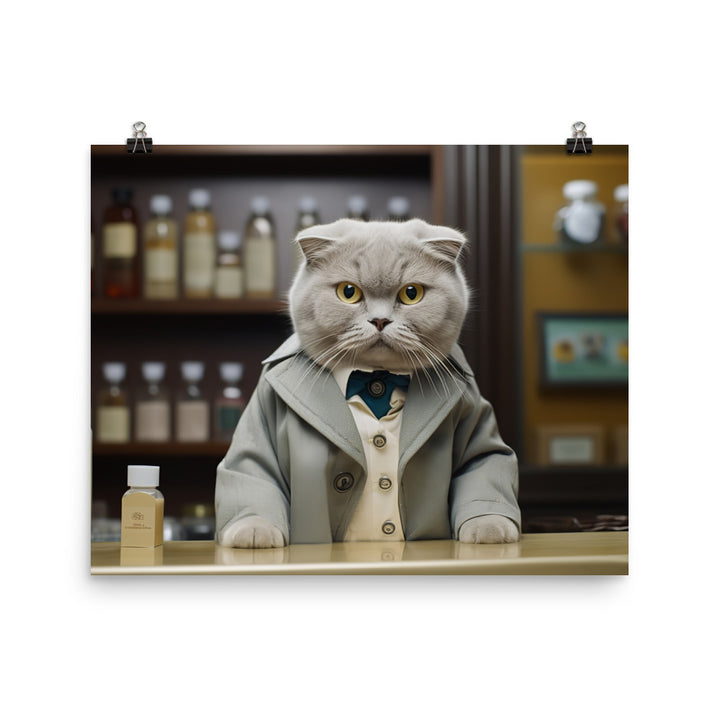 Scottish Fold Pharmacist Photo paper poster - PosterfyAI.com