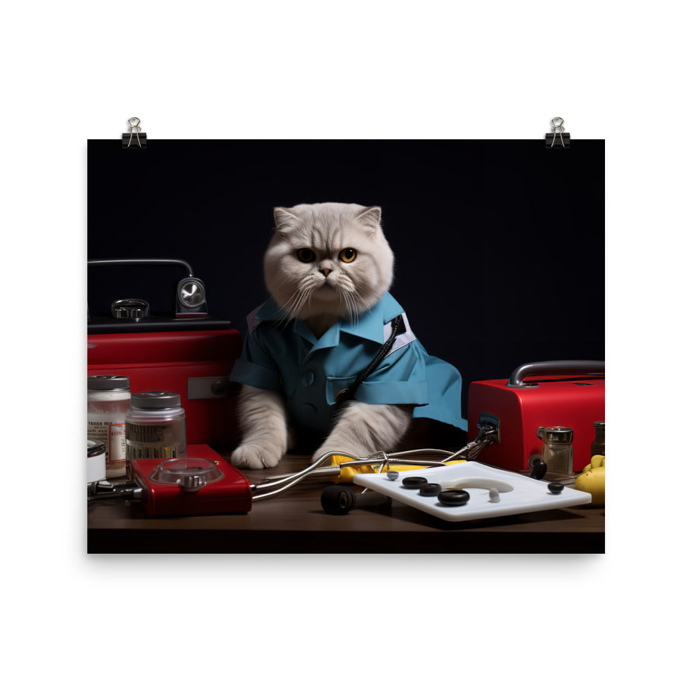 Scottish Fold Paramedic Photo paper poster - PosterfyAI.com