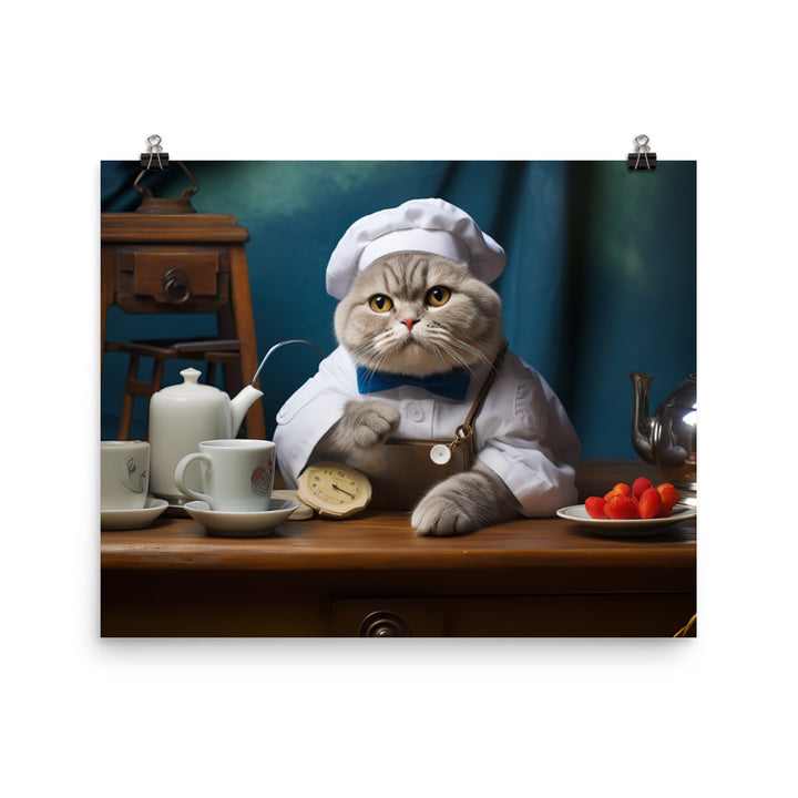 Scottish Fold Nurse Photo paper poster - PosterfyAI.com