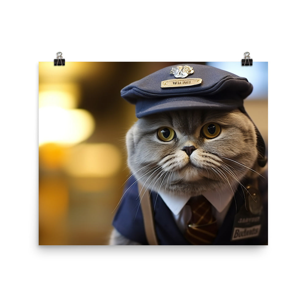 Scottish Fold Mail Carrier Photo paper poster - PosterfyAI.com