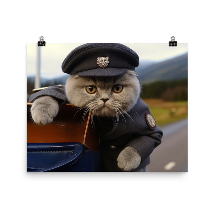 Scottish Fold Mail Carrier Photo paper poster - PosterfyAI.com