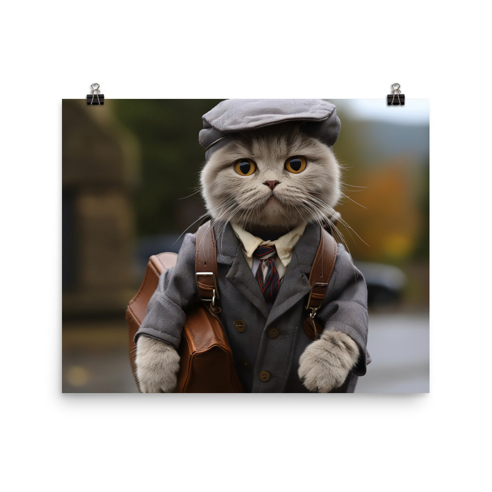 Scottish Fold Mail Carrier Photo paper poster - PosterfyAI.com