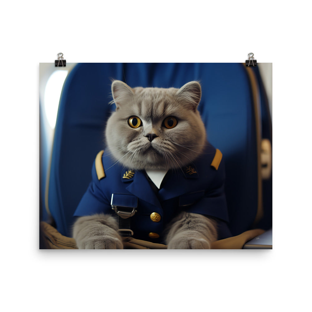 Scottish Fold Cabin Crew Photo paper poster - PosterfyAI.com