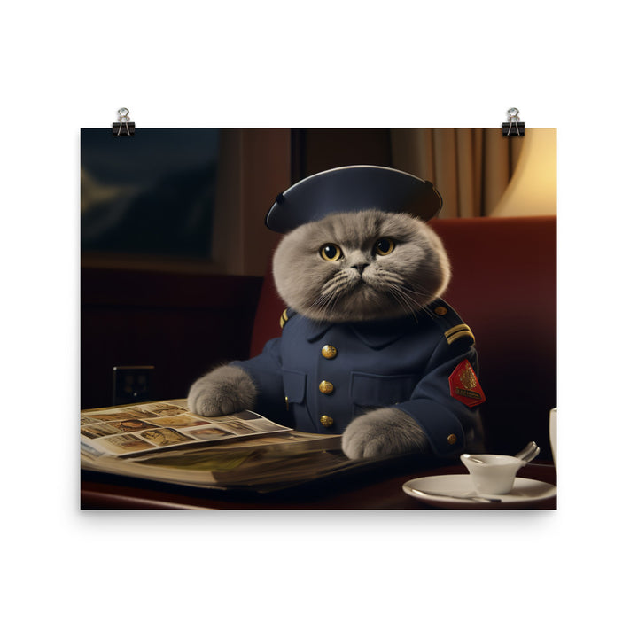 Scottish Fold Cabin Crew Photo paper poster - PosterfyAI.com