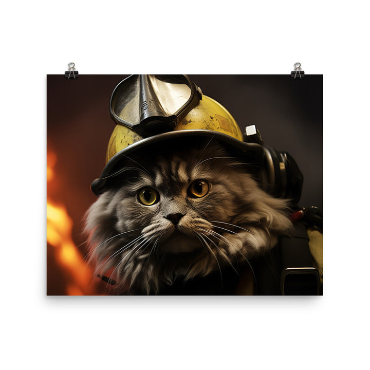 Persian Firefighter Photo paper poster - PosterfyAI.com