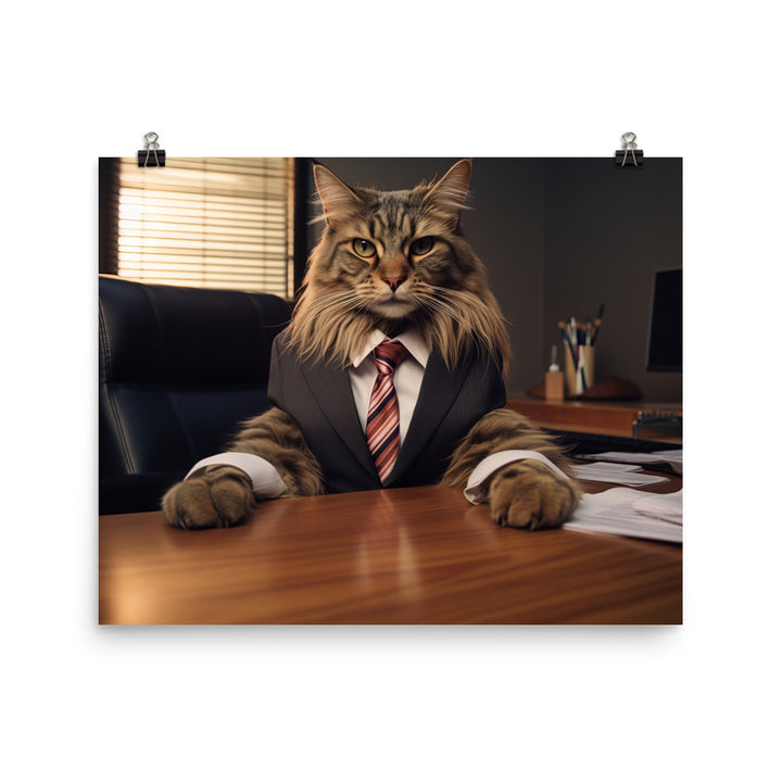 Maine Coon Sales Consultant Photo paper poster - PosterfyAI.com