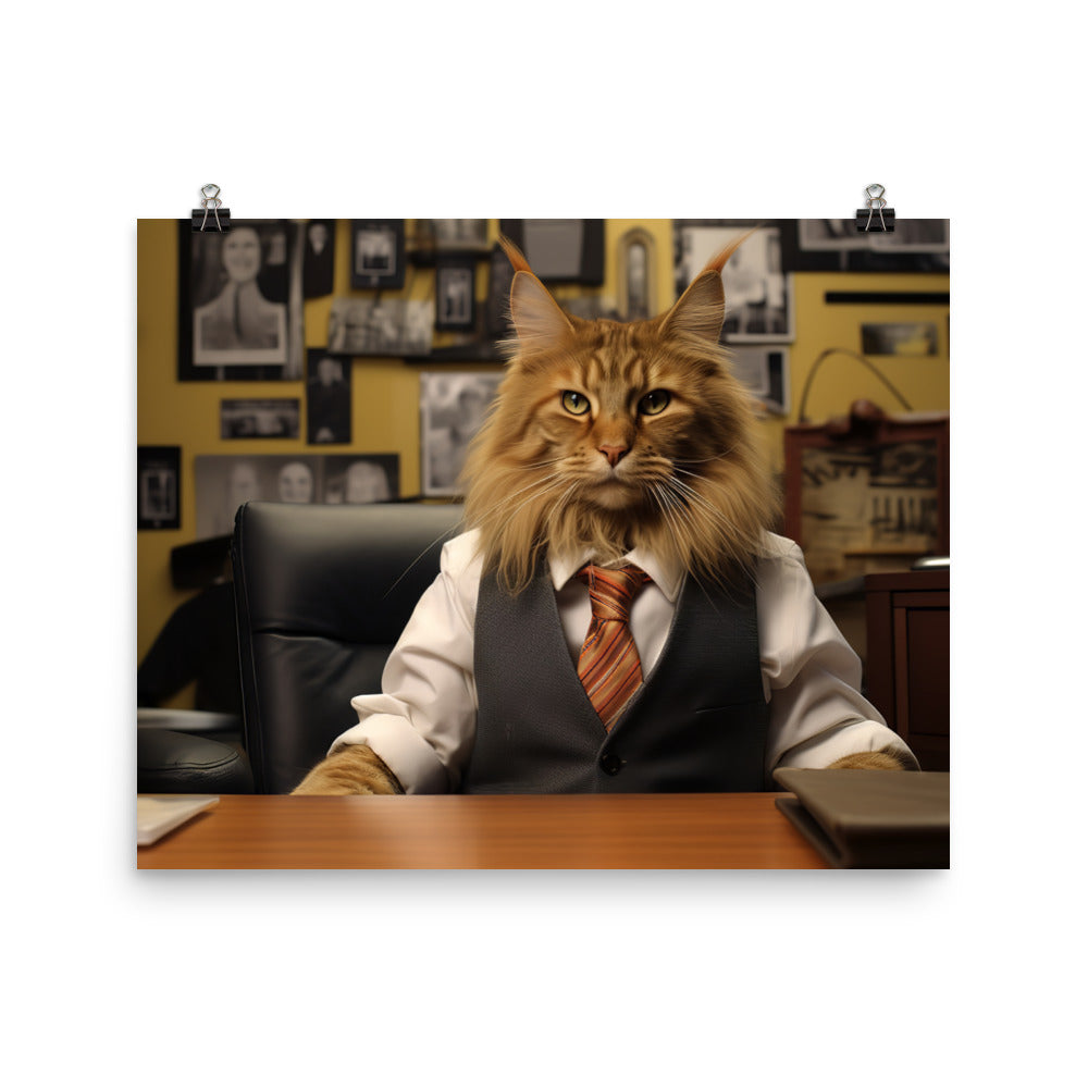 Maine Coon Sales Consultant Photo paper poster - PosterfyAI.com