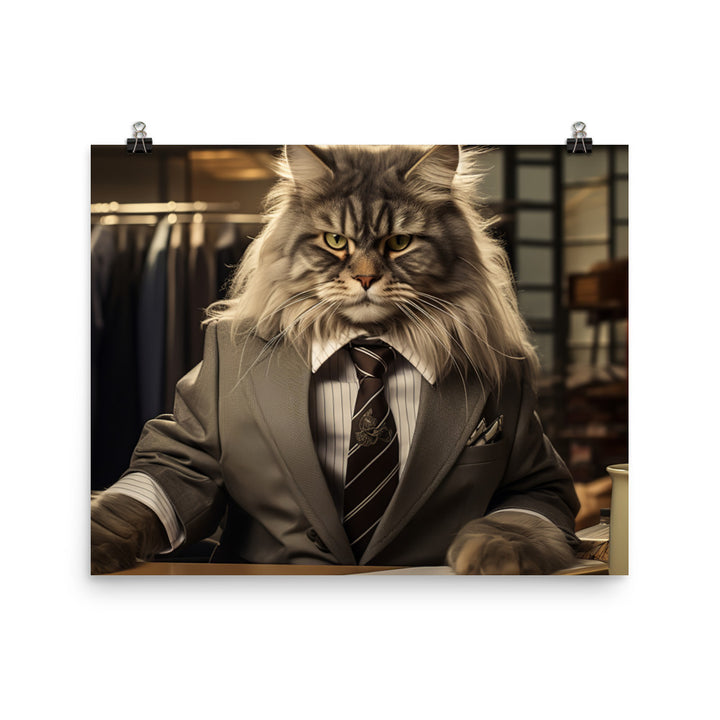 Maine Coon Sales Consultant Photo paper poster - PosterfyAI.com