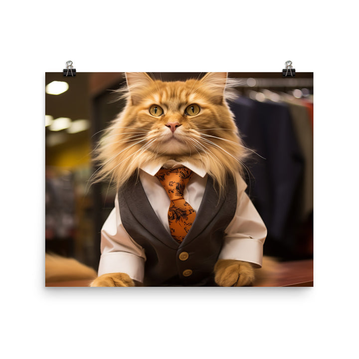 Maine Coon Sales Consultant Photo paper poster - PosterfyAI.com