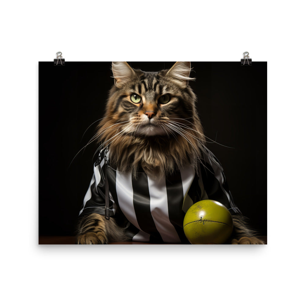 Maine Coon Referee Photo paper poster - PosterfyAI.com