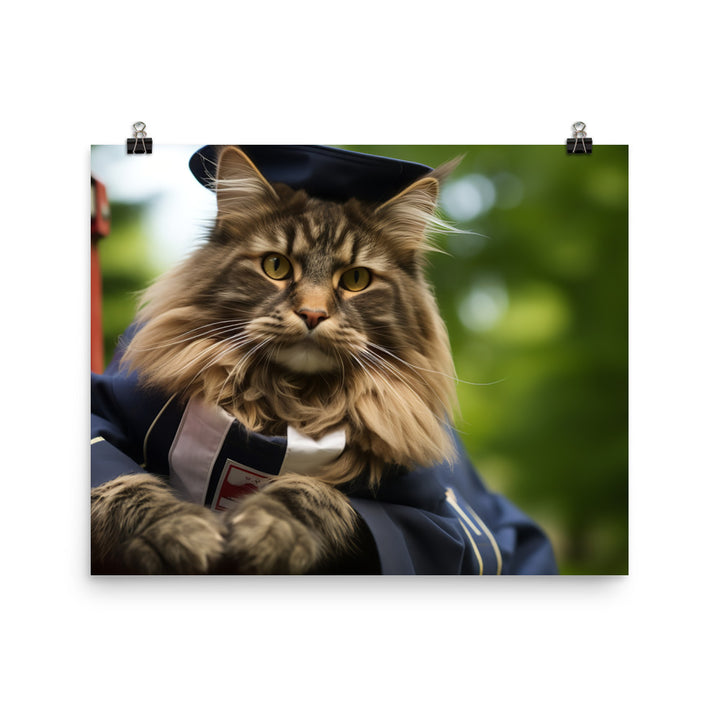 Maine Coon Mail Carrier Photo paper poster - PosterfyAI.com